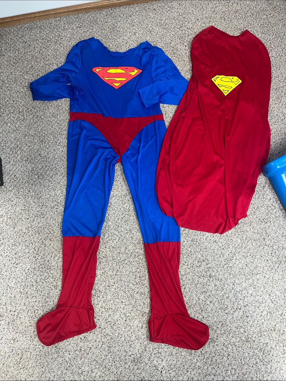 Rubie's Blue and Red Superman-Style Costume with Yellow Emblem